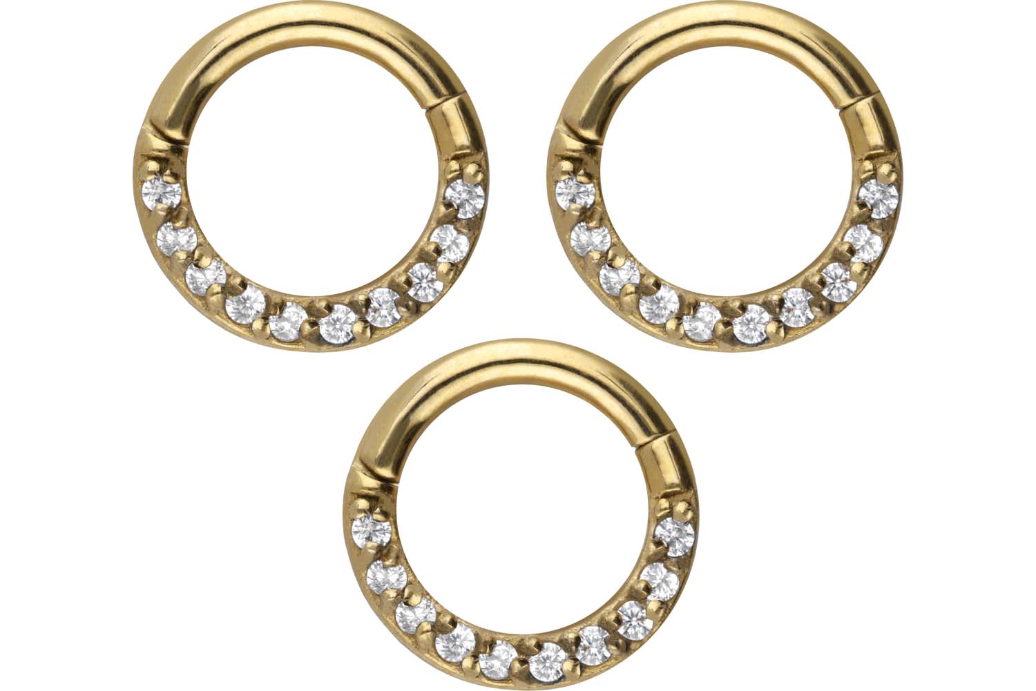 SET Chirurgenstahl Segmentring Clicker Piercing EINGEFASSTE KRISTALLE